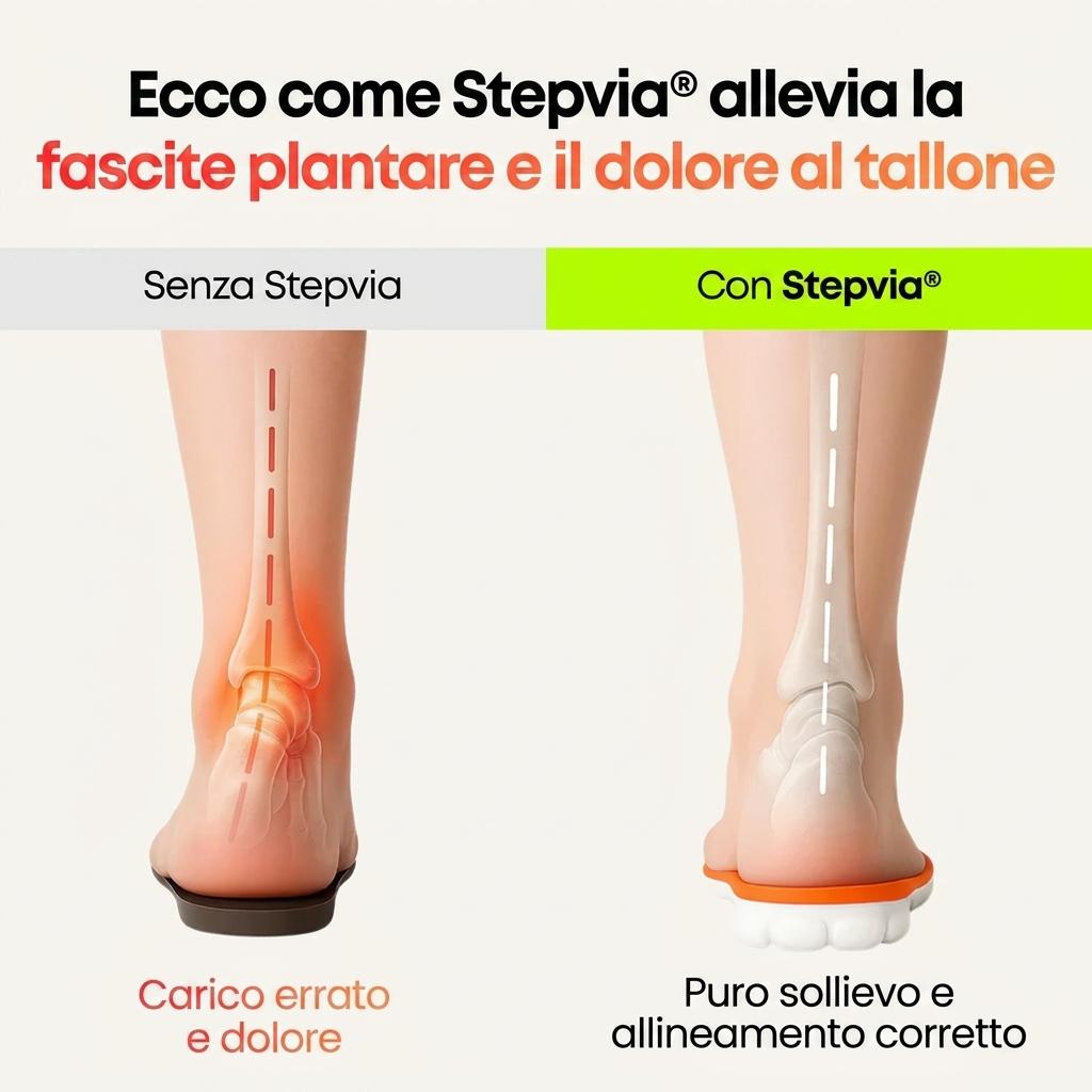 Solette ortopediche per alleviare il dolore al tallone e la fascite plantare.